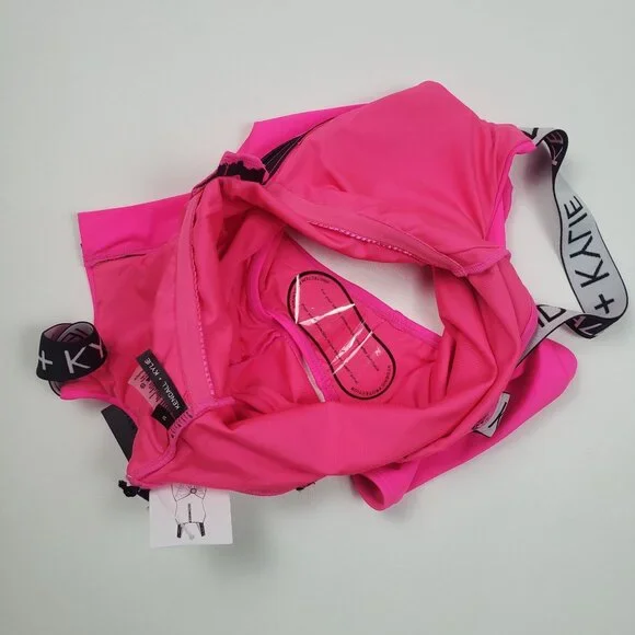 Kendall and Kylie One Piece Swimsuit Women's Medium Neon Pink & Black Call Out - Picture 15 of 16